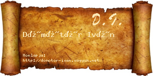 Dömötör Iván névjegykártya